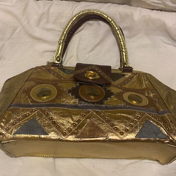 Vintage Metallic Top Handle Bag - Picture 6 of 6